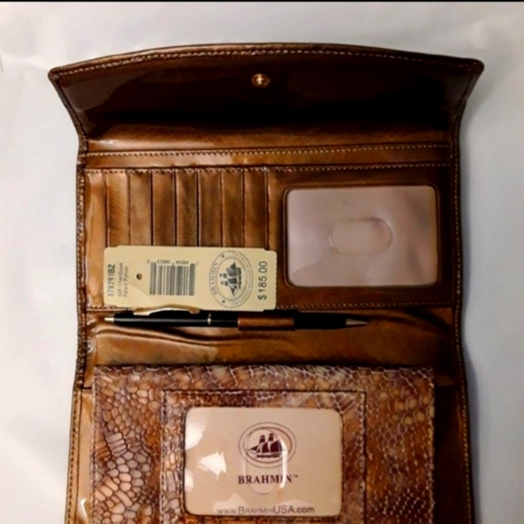 Brahmin Soft Checkbook Patent Python Wallet NEW - Picture 3 of 8